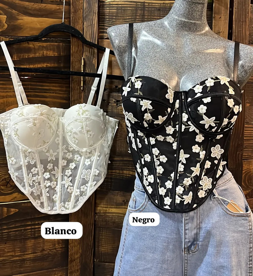 Corset bordado en margaritas — imagen 1