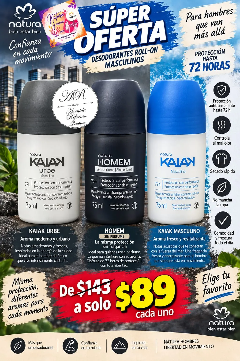Desodorantes para caballero Roll-On — imagen 1