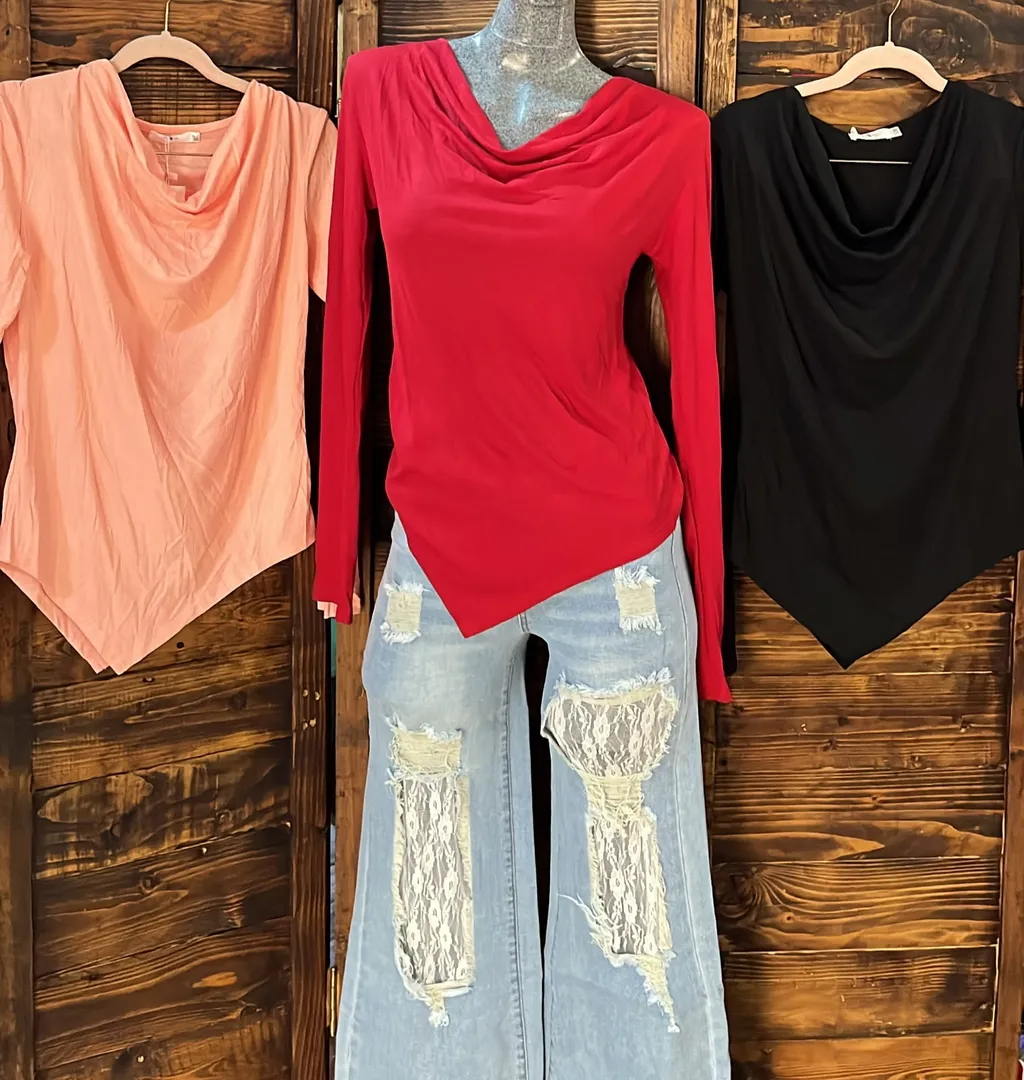 Blusa fresca caída en V talla MD/G — imagen 1