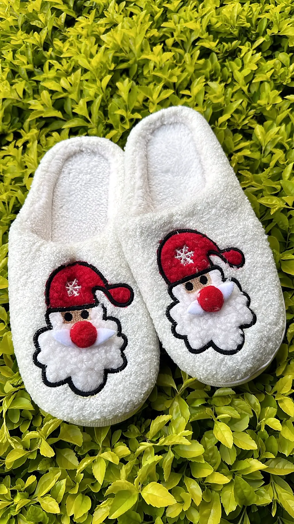 Pantuflas premium santa claus blanco — imagen 1
