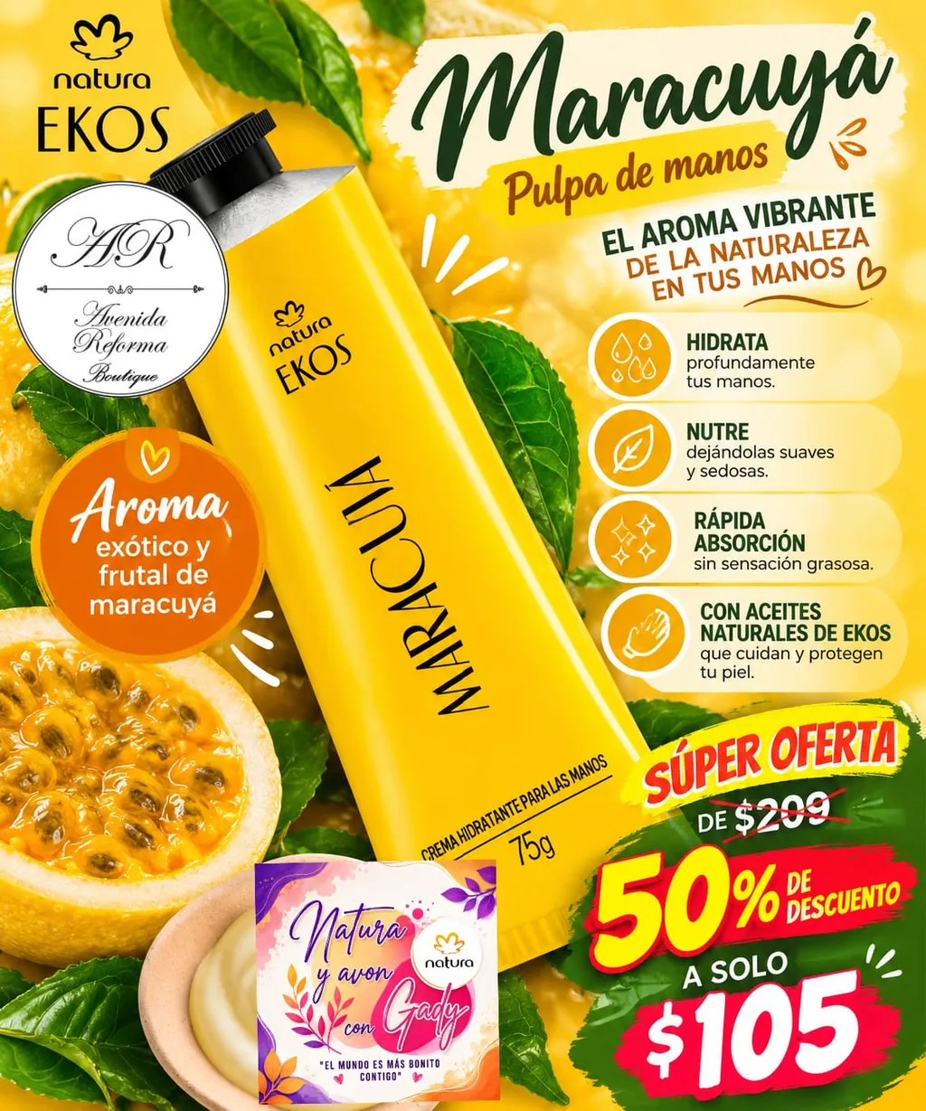 Crema Hidratante para las manos de Maracujá 75 g — imagen 1