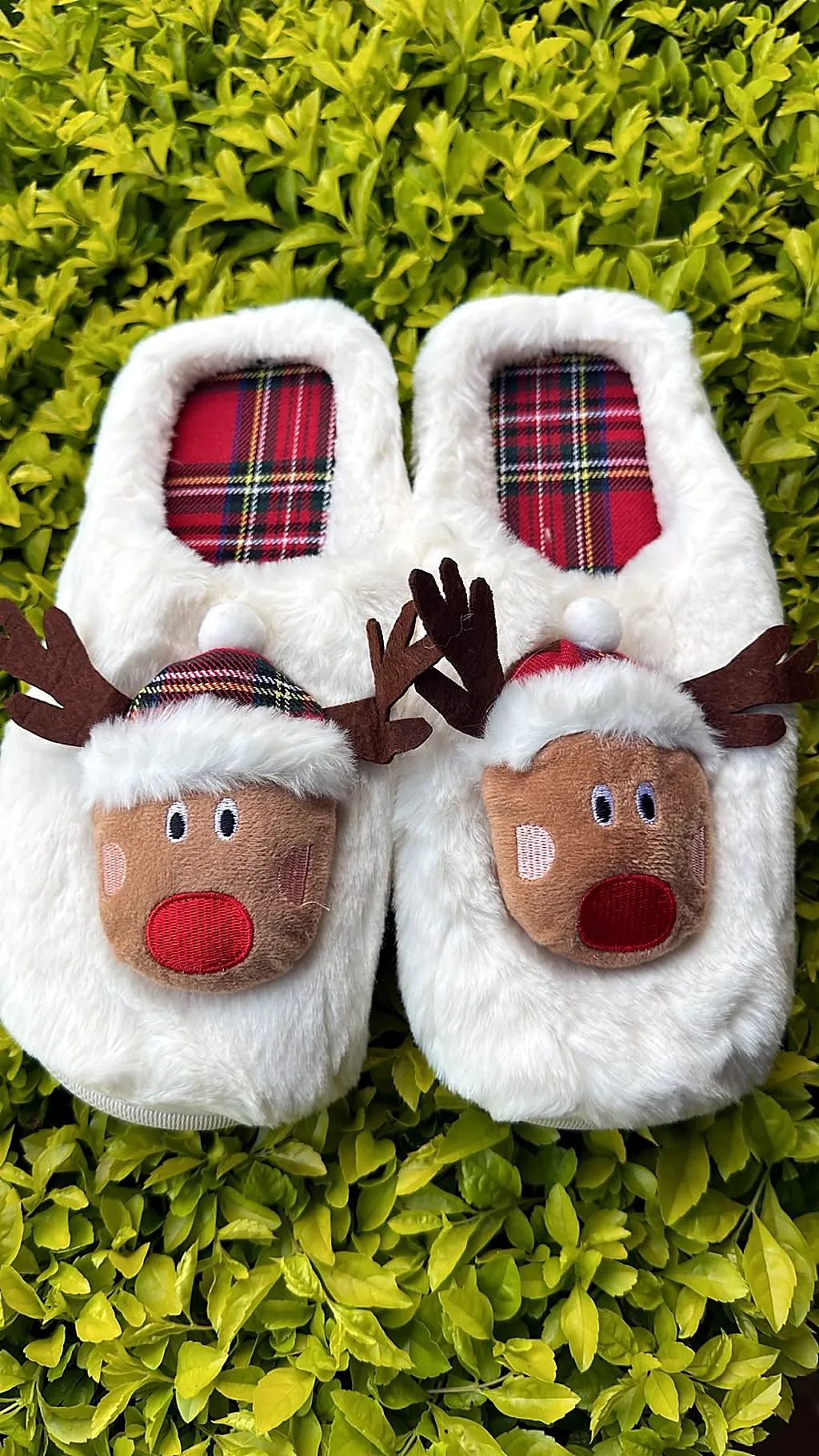 Pantuflas premium reno 3D blanco — imagen 1