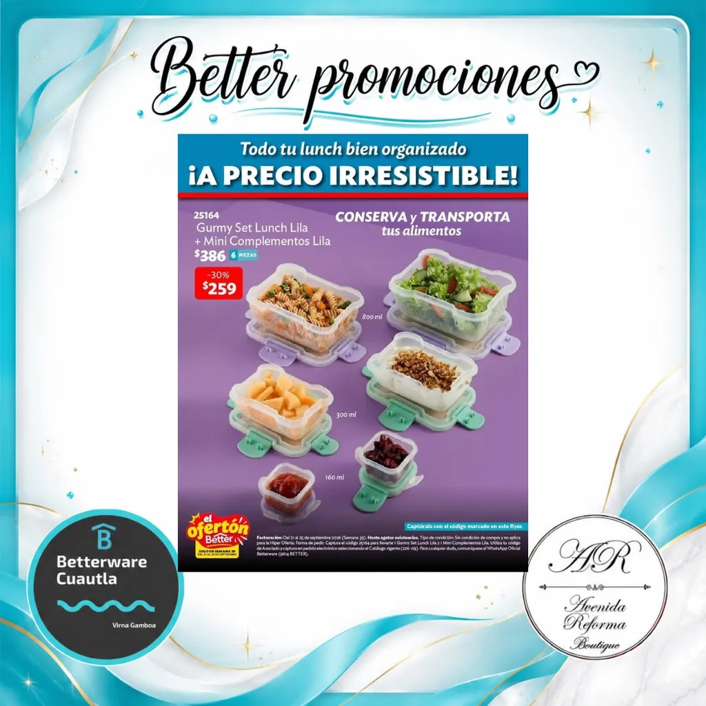 Gurmy set lunch lila + Mini complementos lila — imagen 1