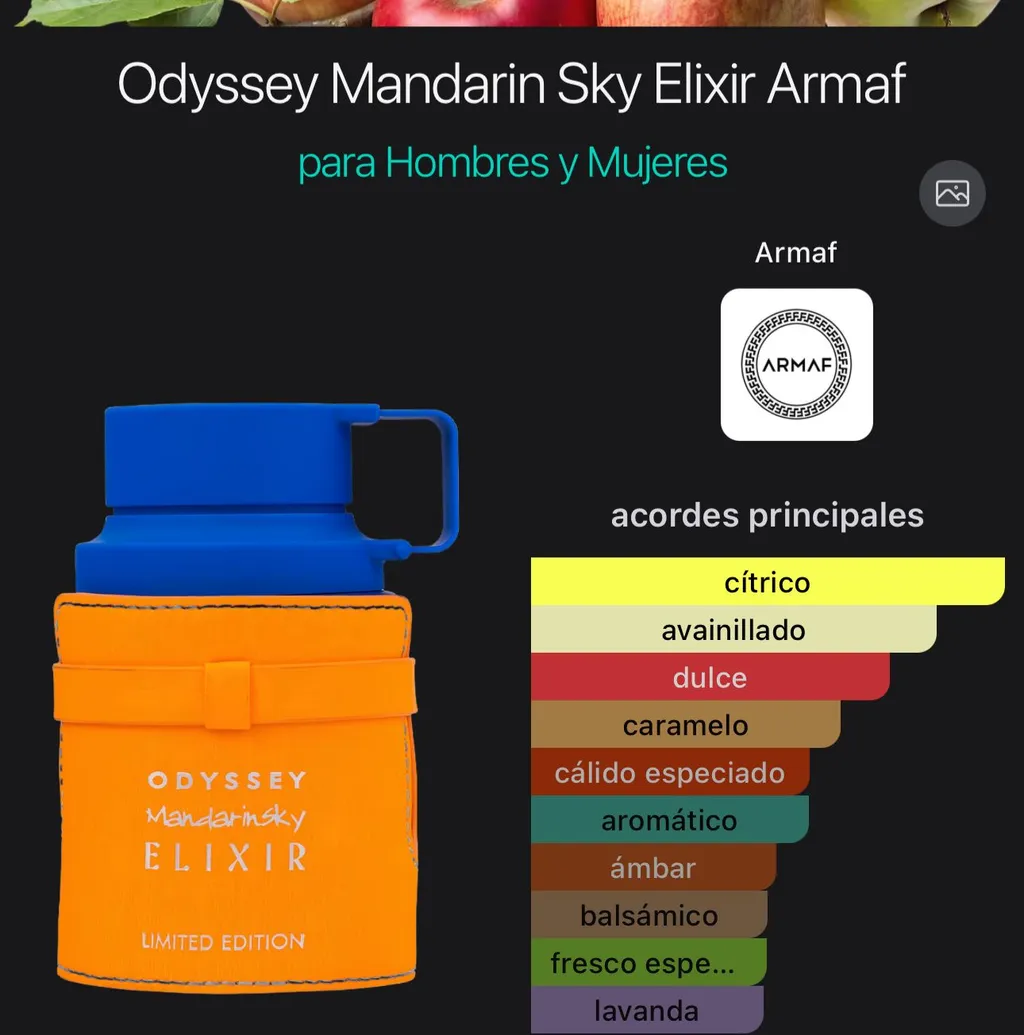 Odyssey Mandarin Sky Elixir Armaf Original 100 ml — imagen 1