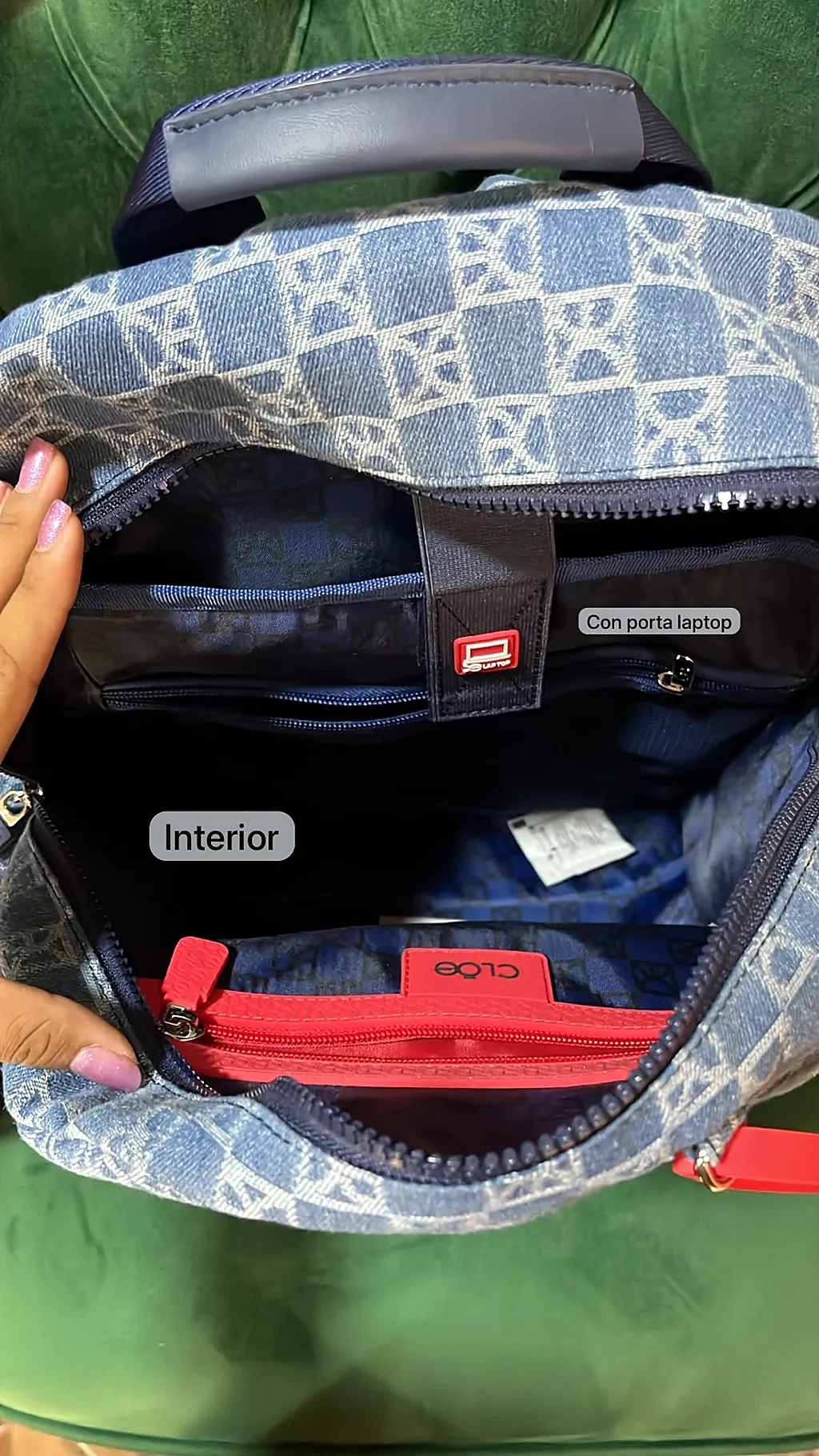 Bolsa de hombro tipo piel texturizada — imagen 1